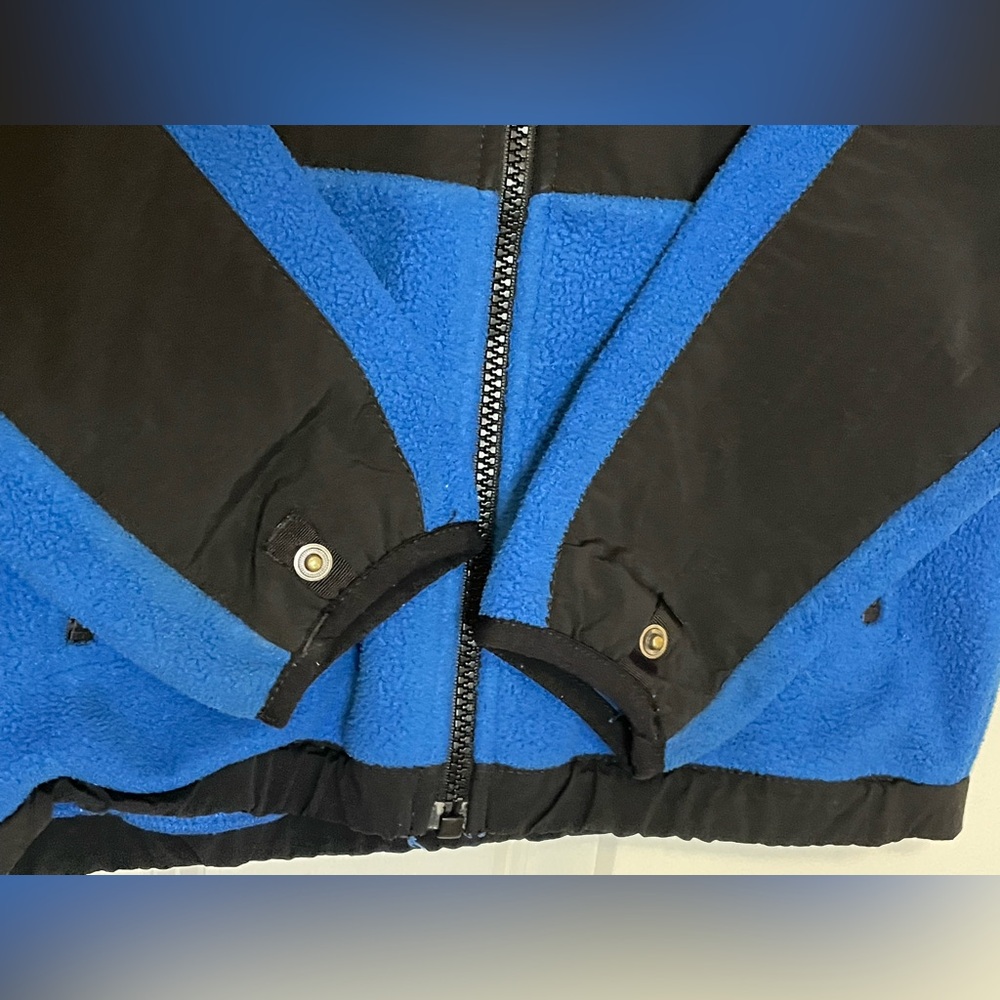 The North Face Blue Black Full Zip Fleece Jacket Youth XS TP 6 Zip Pockets - Picture 7 of 11